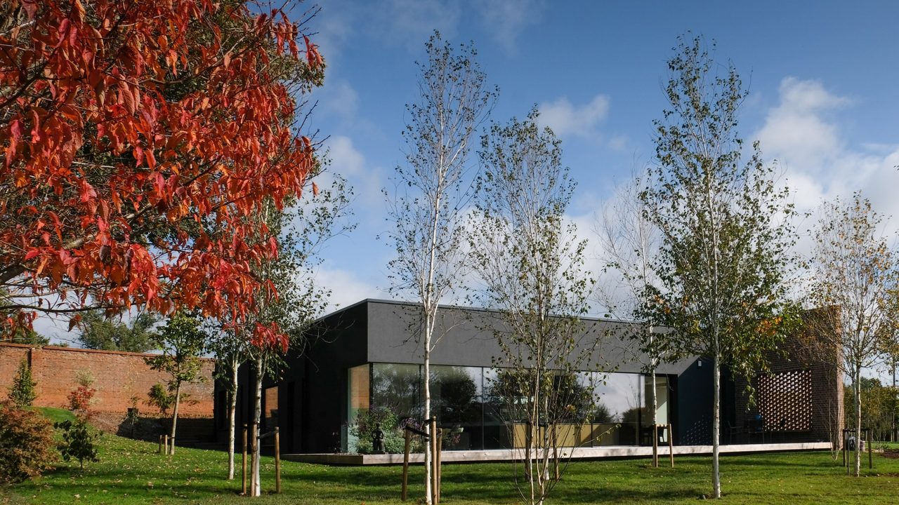 Rear of The Walled Garden, a SIP self-build house in Devon
